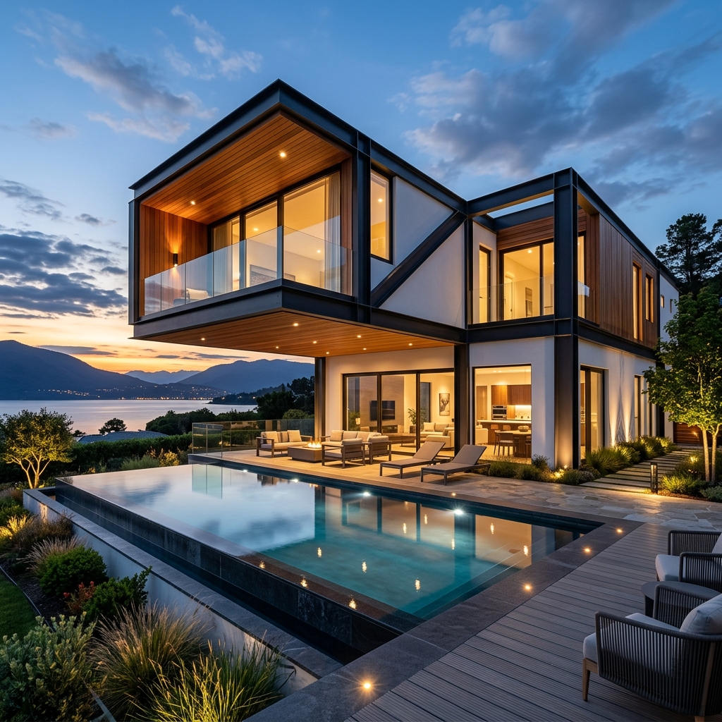 Cantilever luxury villa exported to Azerbaijan Baku